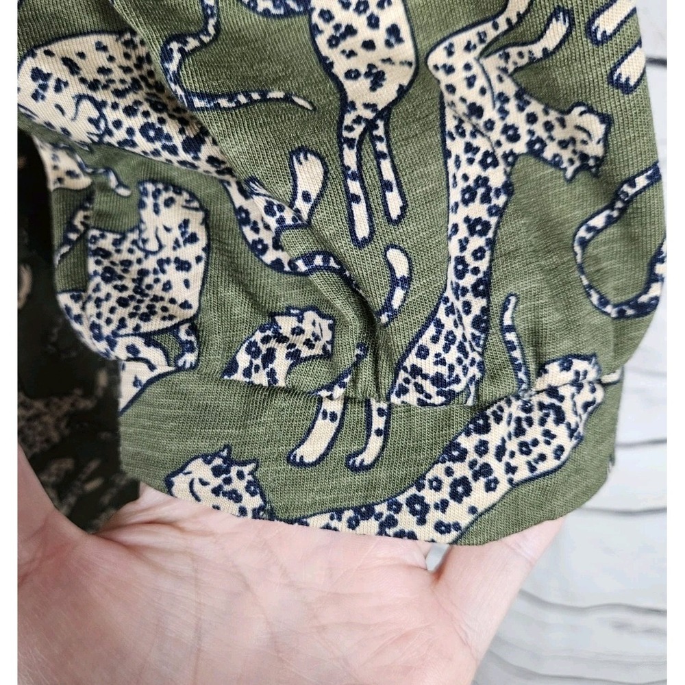 Boden Naomi Relaxed Jersey Knit Dress Leopard Olive Green 16-18 Animal Print NEW - Picture 10 of 11